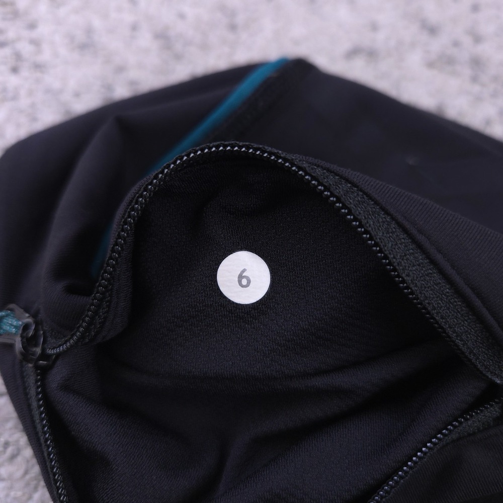 Lululemon Leggings Womens Size 6 Running Tight Stuff II Black Teal Training GUC - Picture 8 of 10